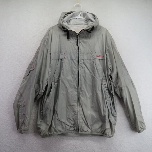 Thor Motocross Jacket Mens Large Gray Hooded Windbreaker Off Road Riding Korea - Picture 1 of 14